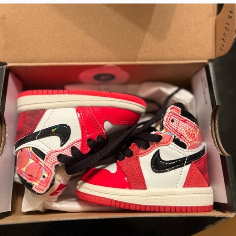 Jordan Kids Red, White and Black High-Top Sneakers